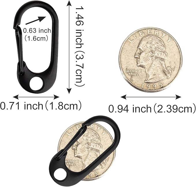SWATOM Small Mini Carabiner Clip Tiny Spring Snap Hook Keychains Micro - Image 2