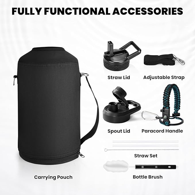 RAYMYLO One Gallon Water Bottle Insulated, Triple Walled Vacuum Stainless Steel - Image 6