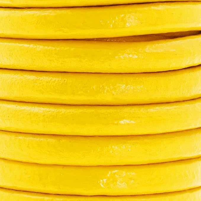 Mandala Crafts Round Genuine Yellow Leather Cord - Image 3