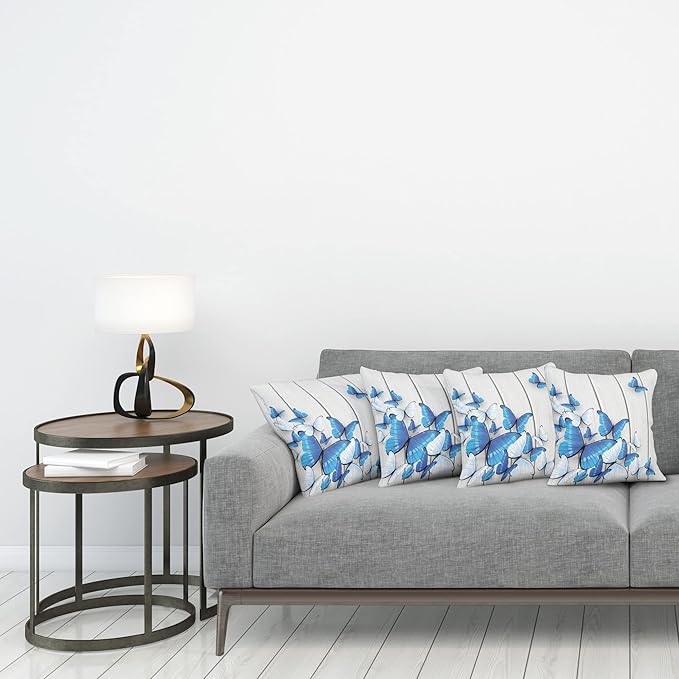 Ambesonne Butterflies Throw Pillow Cushion Case Pack of 4, Modern Accent - Image 3