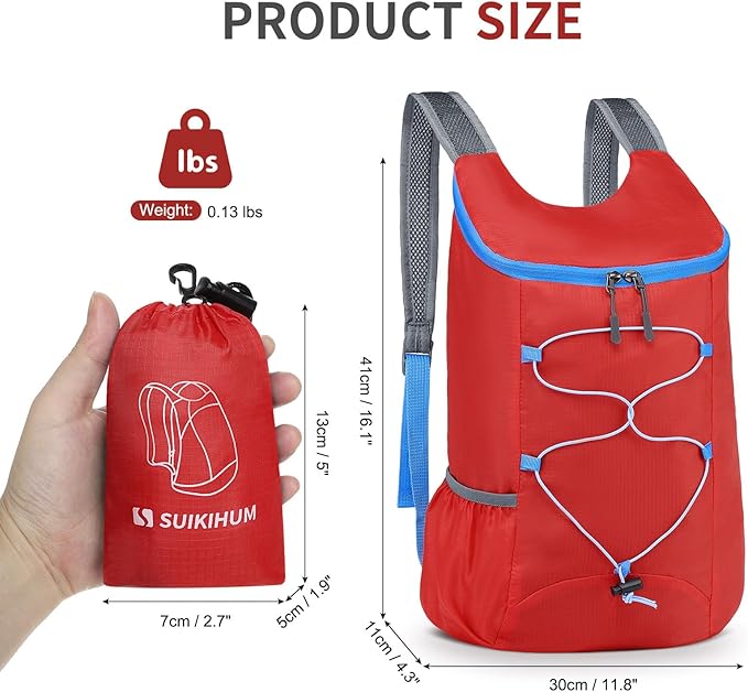 20L Hiking-Daypack Lightweight Foldable Travel Packable Backpack - Image 3