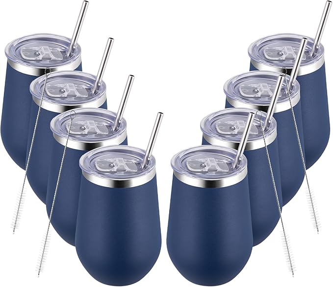 MEWAY 12oz/8 Pack Wine Tumbler Glasses by MEWAY