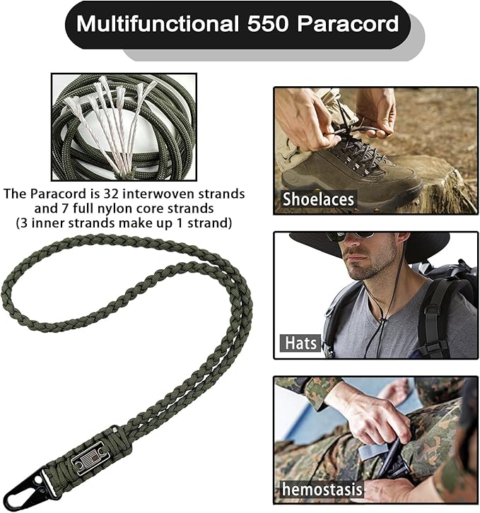 DDOUT Heavy Duty Paracord Lanyard 550 Paracord Braided Keychain - Image 6