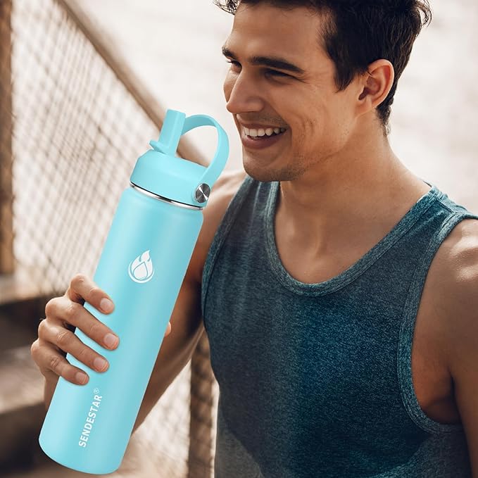 SENDESTAR Stainless Steel Water Bottle, Wide Mouth 32 oz Water Bottle - Image 3
