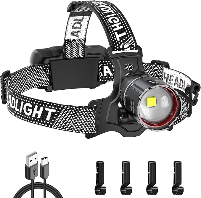 ATDOALL Super Bright LED Headlamp, High Lumen Rechargeable Head Lamp by ATDOALL
