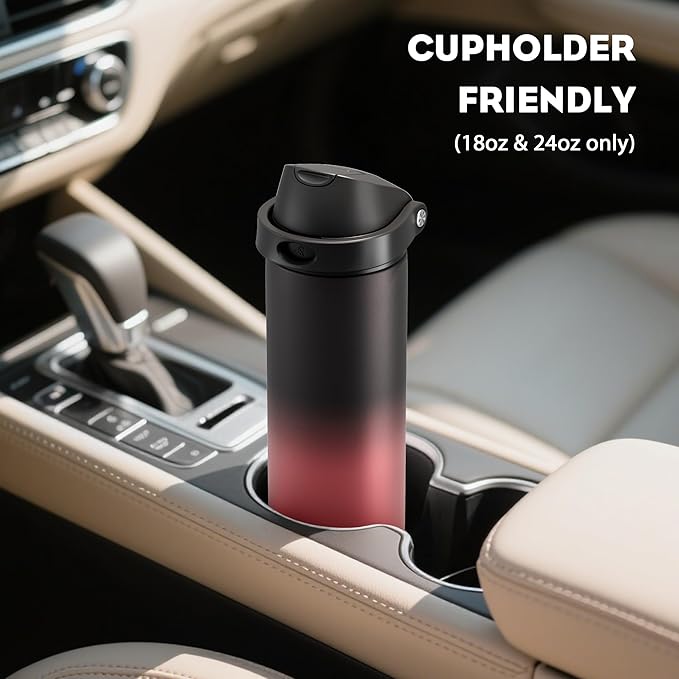 POWCAN 40 oz Stainless Steel Water Bottle: 2-in-1 Push-Button Spout & - Image 5