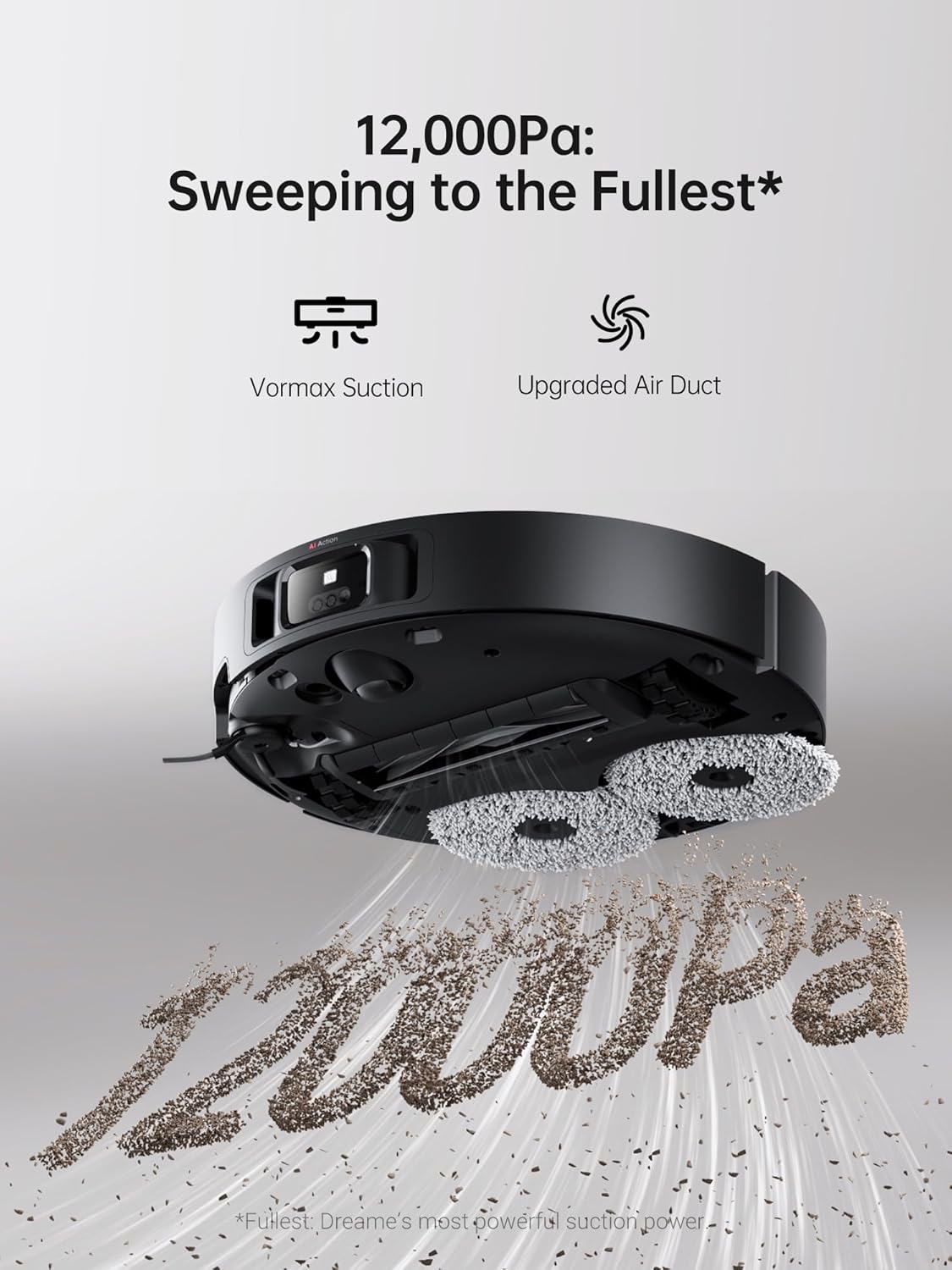 DREAME X40 Ultra Robotic Vacuum with Removable & Liftable Mop, 12,000Pa Suction, Side Brush Extensive Cleaning, 158°F Mop & Washboard Self Cleaning, Auto-Empty, Auto Refill, liftable Brushes