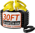 PlugSaf NEMA 14-50P/14-50R 30 FT 50 Amp RV/EV Extension Cord Outdoor by PlugSaf