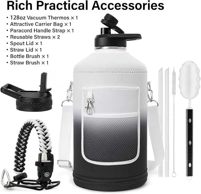 DYSANKY 1 Gallon Insulated Water Bottle | Upgraded Thickened Stainless Steel - Image 2
