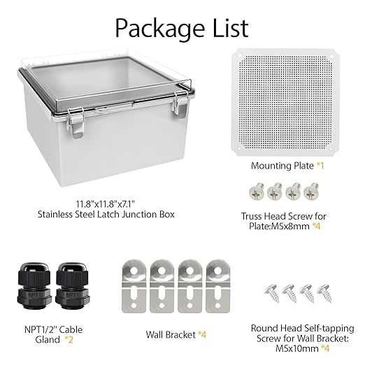LeMotech Electrical Box, IP67 Waterproof Hinged Clear Cover Stainless Steel - Image 8