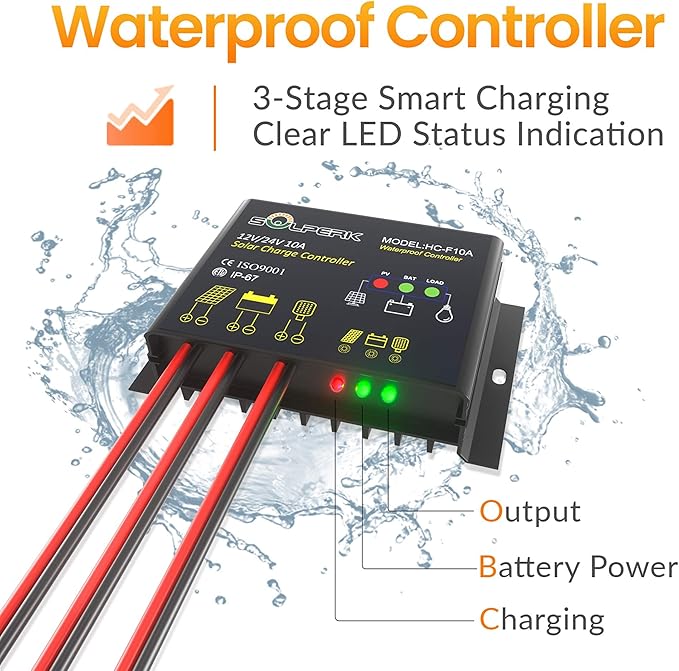 SOLPERK Solar Panel Kit 30W 12V, Waterproof Solar Battery Trickle Charger - Image 4