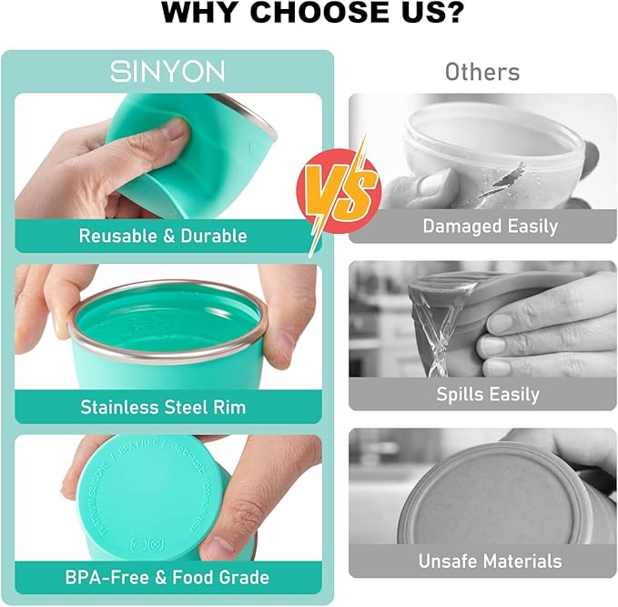 Collapsible Travel Cup, BPA-Free Reusable Water Cup, Lightweight Drinking Cups - Image 3