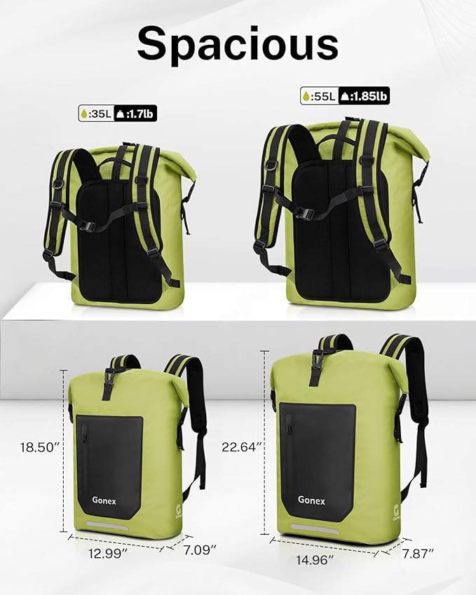 Gonex Ultralight Waterproof TPU Backpack, 35L Roll Top Dry Bag - Image 6