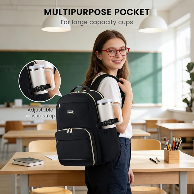 LOVEVOOK Lunch Backpack with Lunch Compartment, 17 Inch Laptop Work Travel - Image 3