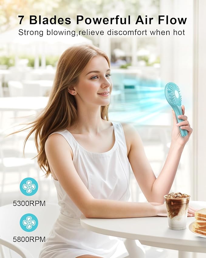 TriPole Mini Handheld Fan Battery Operated Small Personal Portable Fans Speed - Image 4