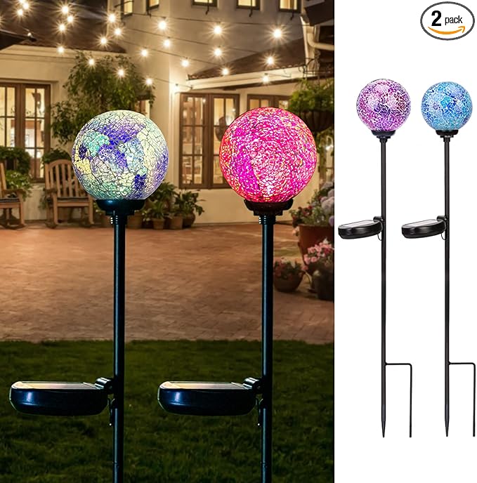 VCUTEKA Solar Garden Decorative Lights Outdoor, Mosaic Solar Light Waterproof by VCUTEKA
