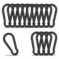 Small Carabiner Clip Hook, 1.97 inch 15 pcs Black Heavy Duty Spring Snap Hook by KINLINK