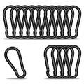Carabiner Clip Hook, 3.15 inch 15 pcs Black Heavy Duty Spring Snap Hook Key by KINLINK
