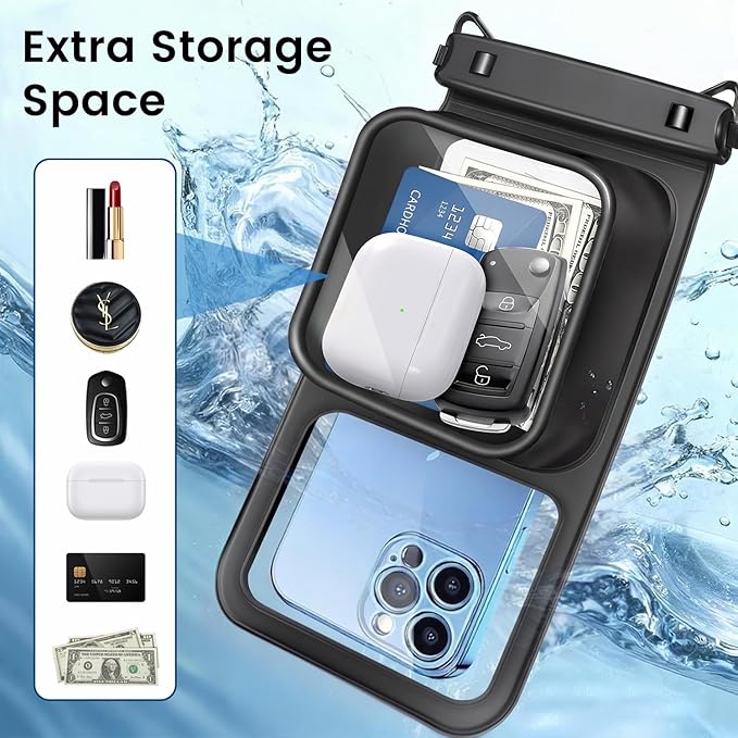Niveaya [Floatable Floating Waterproof Phone Pouch 2 Pack-Up to 8.5", Large - Image 4