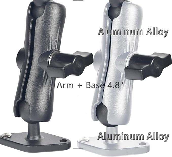 VAUBORTTI 1" Ball Phone Mount – Aluminum Alloy Arm & Base, Double Ball Joint - Image 7
