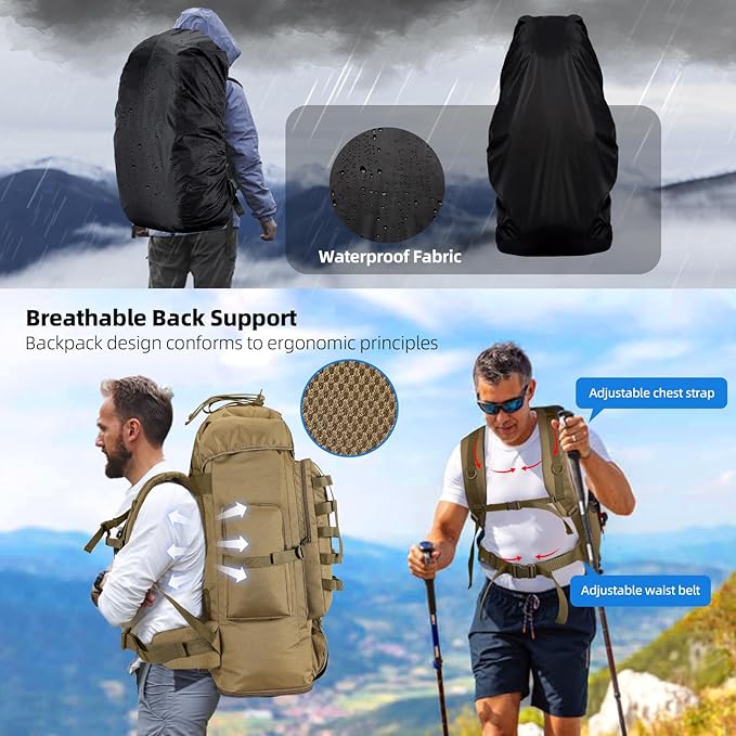 70L/100L Camping Hiking Backpack - Image 5