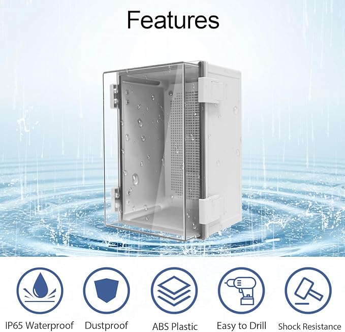 Junction Box, IP65 Waterproof Dustproof ABS Plastic Enclosure, Outdoor and - Image 3