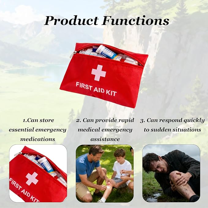 QCWN 6 Pack Empty First Aid Bag Mini Medical Kit Pouch Small Travel Emergency - Image 3