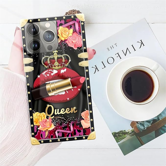 Compatible with iPhone 14 Pro Max Case, Queen Lip Crown Leopard Print Luxury - Image 7