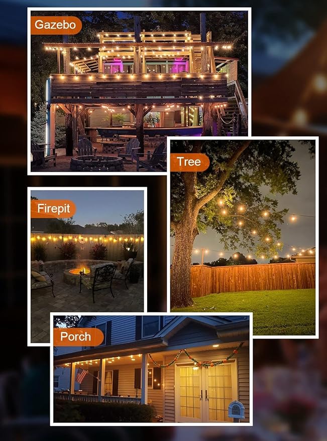 GPATIO Outdoor String Lights, 25FT Shatterproof Patio Lights, IP65 Waterproof - Image 7