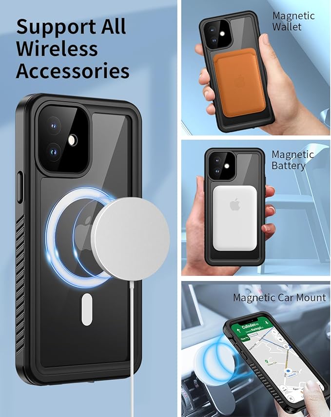Lanhiem for iPhone 12 Magnetic Case, IP68 Waterproof Dustproof Case - Image 2