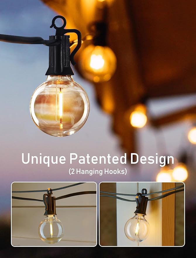 Brightown Outdoor String Lights, 200FT 100+2 G40 Bulbs Shatterproof Patio Lights - Image 7