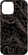 Topography Black & Brown Abstract Pattern Topographic Map Case by Unknown