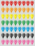 0.5x0.8 inch 56 PCS Map Location Position Stickers by Poskornwel