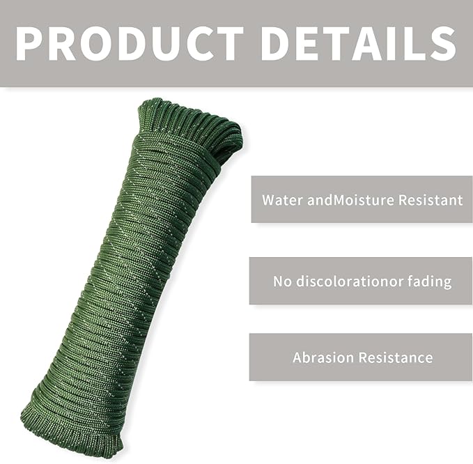 Paracord Rope, Reflective III Parachute Cord 7 Strand Core 550lb, 50ft Army - Image 2