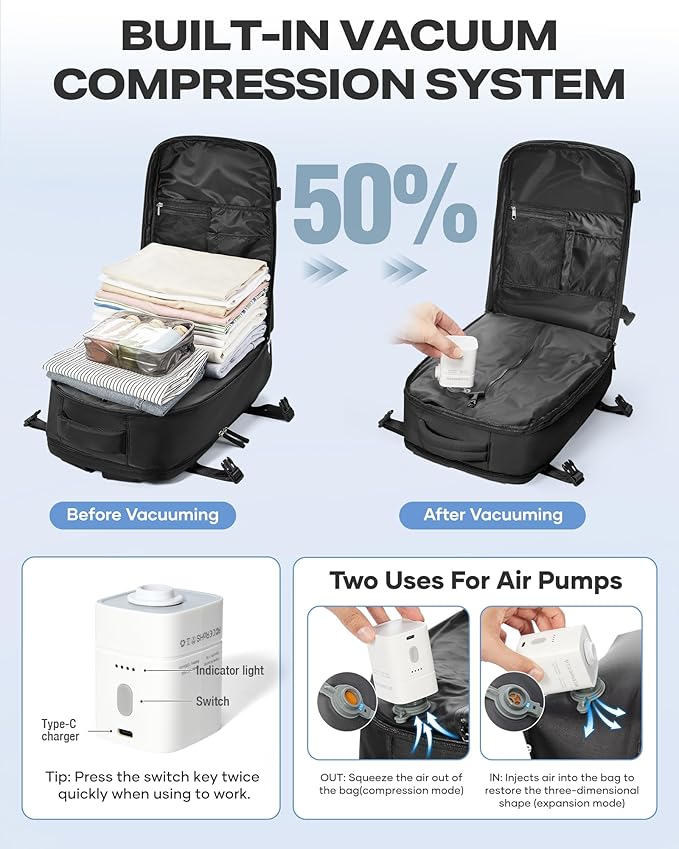 coofay Vacuum Backpack Travel - Image 3
