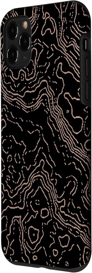Topography Black & Brown Abstract Pattern Topographic Map Case - Image 2