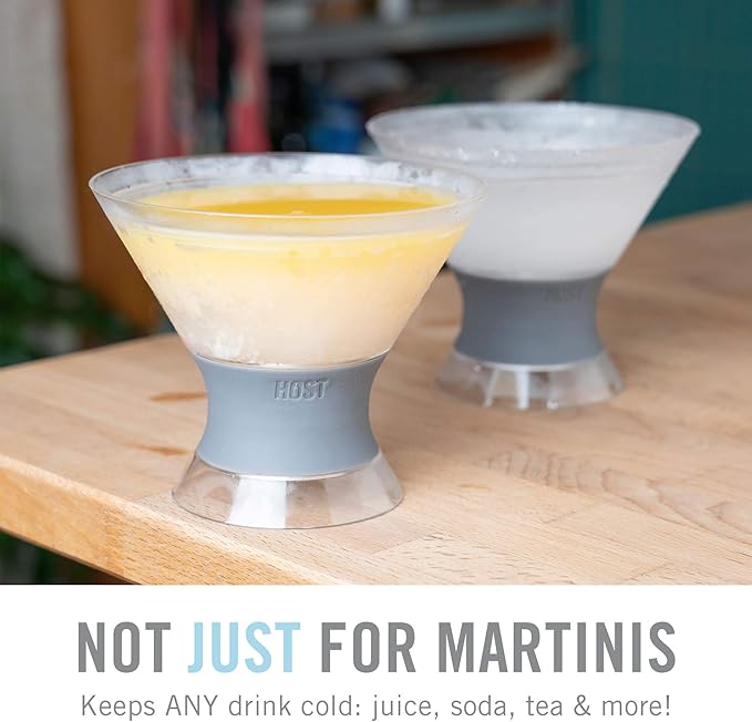 Host Freeze Insulated Martini Glasses Set of 4, Plastic Freezer Gel Chiller - Image 4