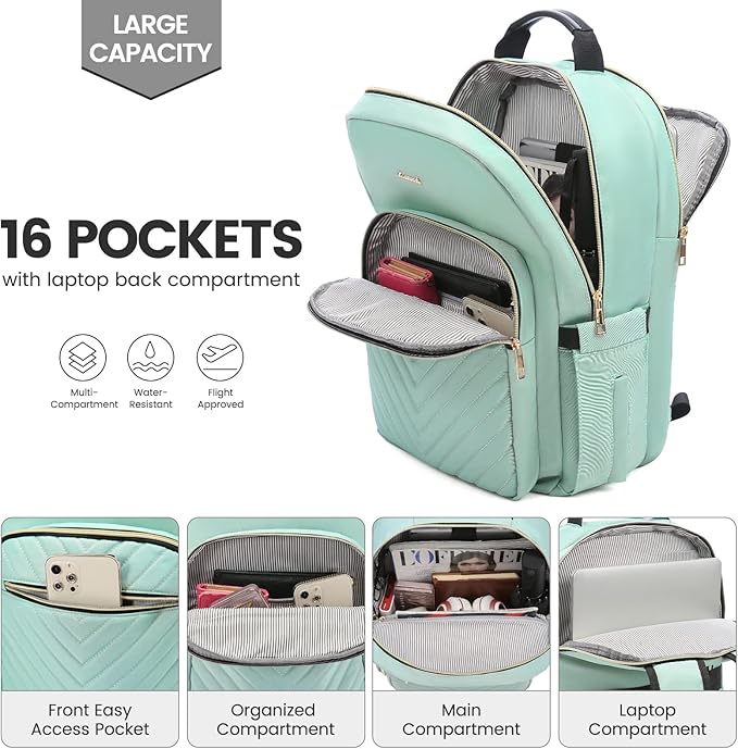 LOVEVOOK Laptop Backpack for Women 18.4 inch, Cute Womens Travel Backpack Purse - Image 2