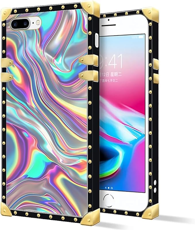 Compatible with iPhone 8 Plus 7 Plus Case, Holographic Abstract Iridescent - Image 2