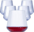 Lueumxc 40 Pack Plastic Ribbed Wine Glasses, 14Oz Origami Disposable Wine by Lueumxc