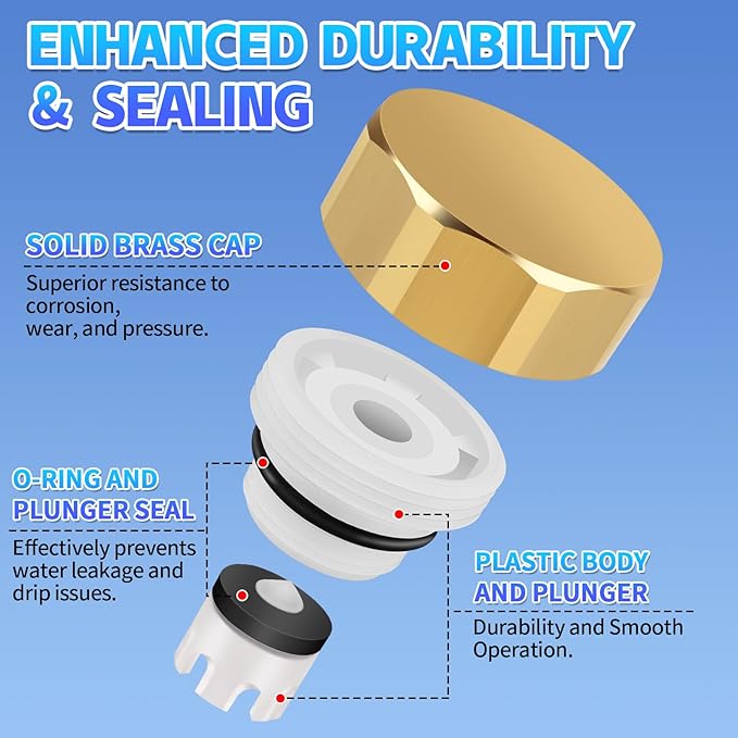 Boltigen 2 Sets Outdoor Faucet Repair Kit, Brass Vacuum Breaker Outside Faucet - Image 2