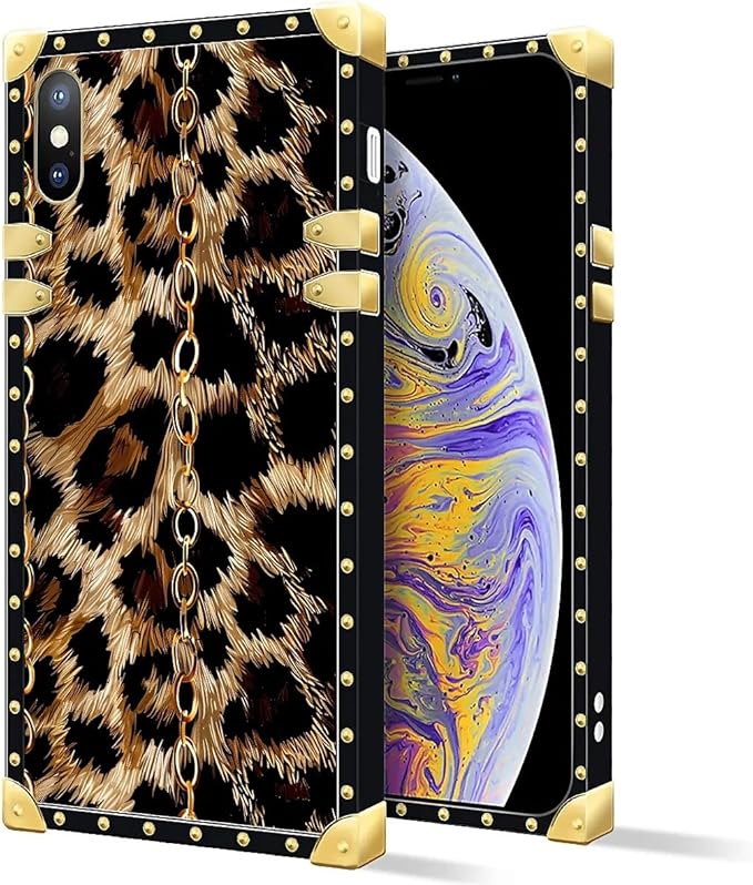 Compatible with iPhone Xs Max Case, Seamless Gold Chain Leopard Luxury Golden - Image 2
