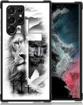 for Samsung Galaxy S22 Ultra Case, Lion Cross Jesus Christ Dove Pattern Graphic by FKBRCL4U