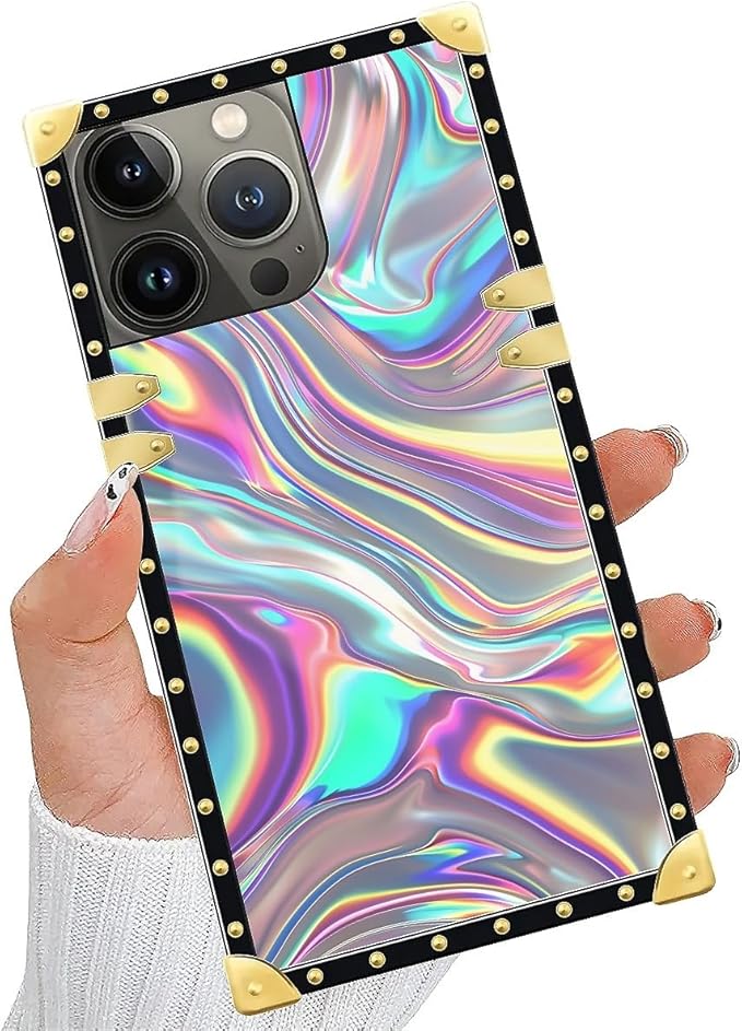 Compatible with iPhone 14 Pro Case, Holographic Abstract Iridescent Textures - Image 6