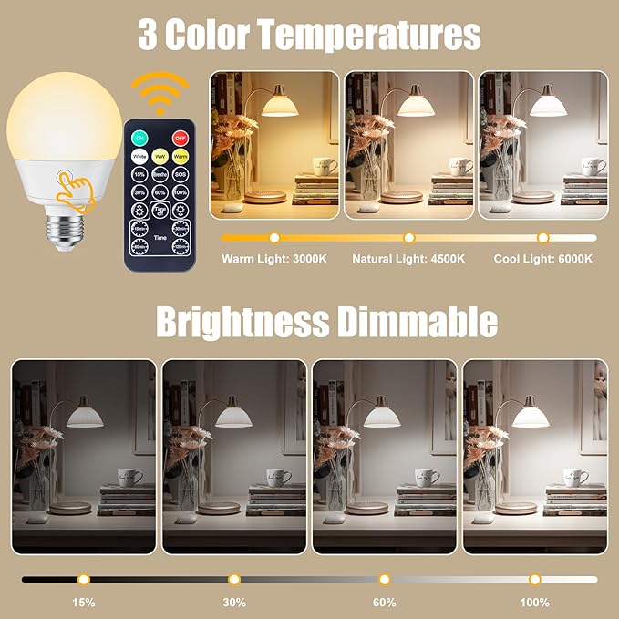 Rechargeable Light Bulb with Remote and Timer - Image 2