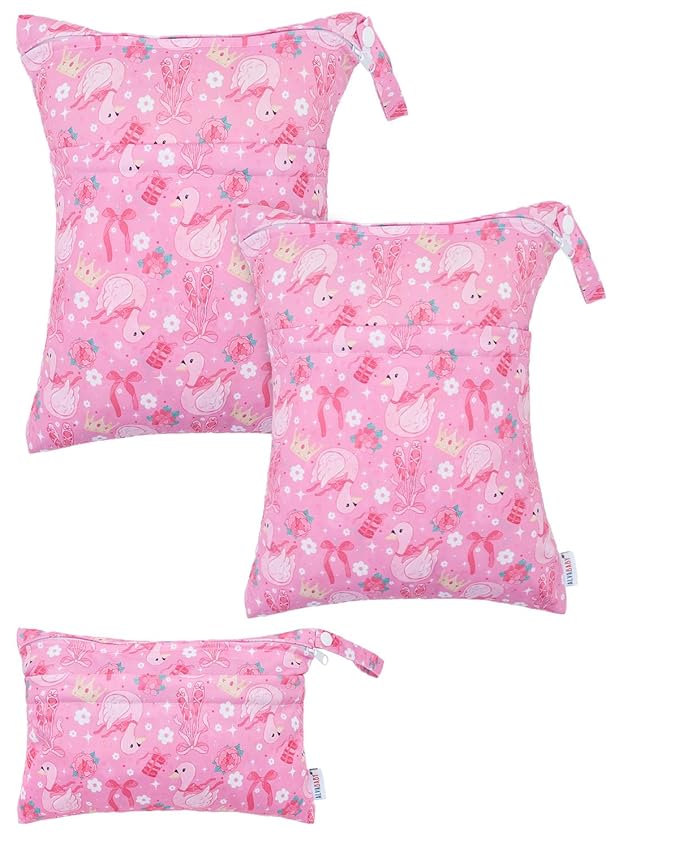 ALVABABY 3 pcs Cloth Diaper Wet Dry Bags Waterproof Reusable - Image 8