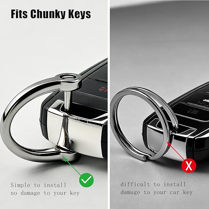 Keychain with Carabiner Clip, 4 Heavy Duty Key Rings and D Ring - Image 5
