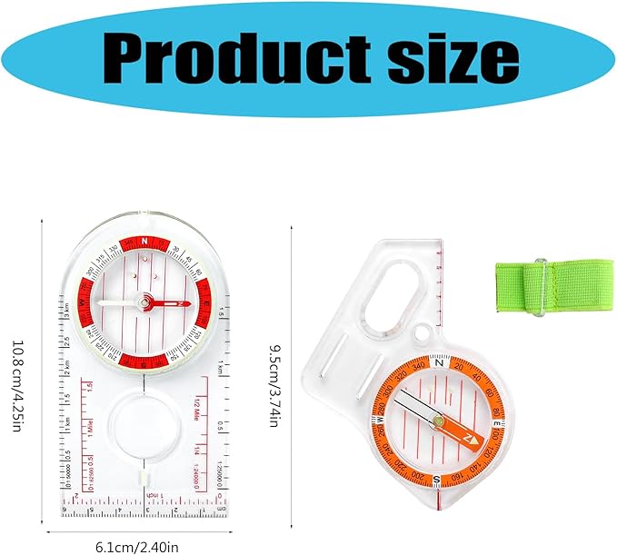 Multifunction Compasses Ruler Map Reading Backpacking Camping Orienteering - Image 6