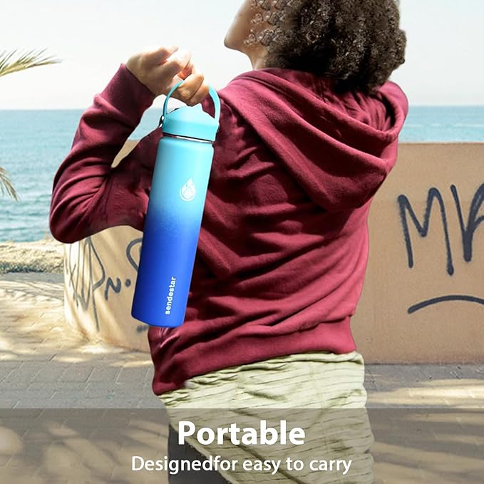 SENDESTAR Stainless Steel Wide Mouth Water Bottle 24oz Double Wall Vacuum - Image 7