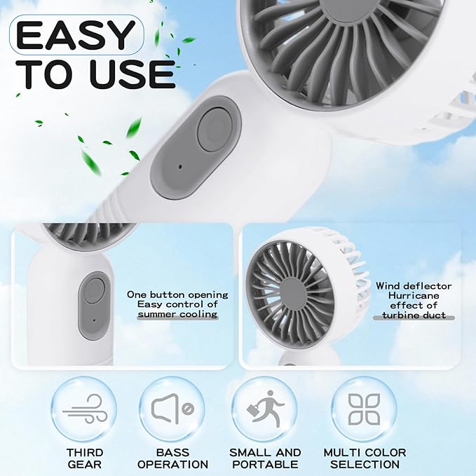 Rossesay 72 Pcs Mini Portable Fan Bulk Cute Handheld Lightweight Small Little - Image 3